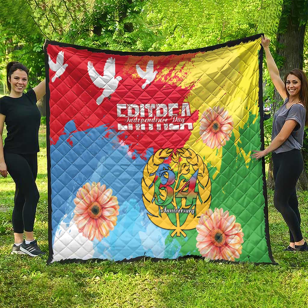Personalised Eritrea Independence Day Quilt Grunge Style
