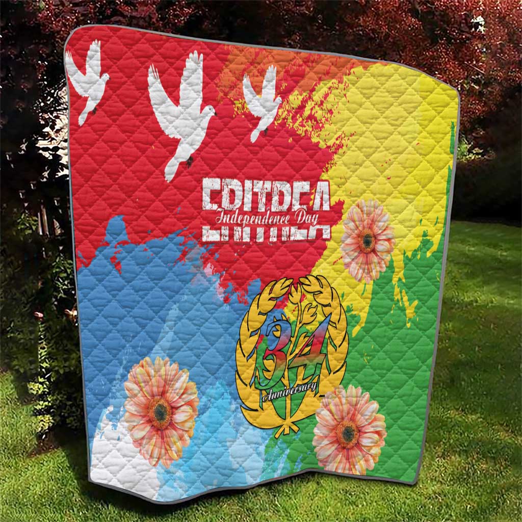 Personalised Eritrea Independence Day Quilt Grunge Style