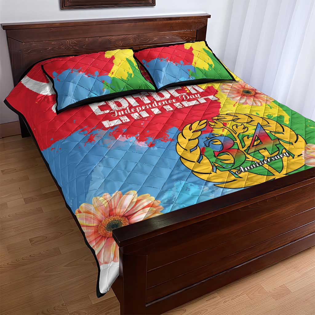 Personalised Eritrea Independence Day Quilt Bed Set Grunge Style