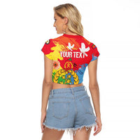 Personalised Eritrea Independence Day Raglan Cropped T Shirt Grunge Style