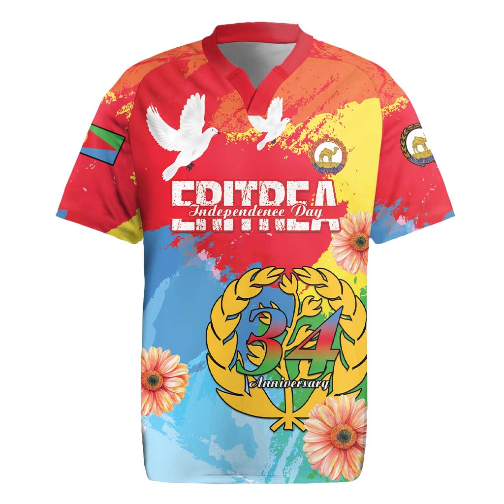 Personalised Eritrea Independence Day Rugby Jersey Grunge Style
