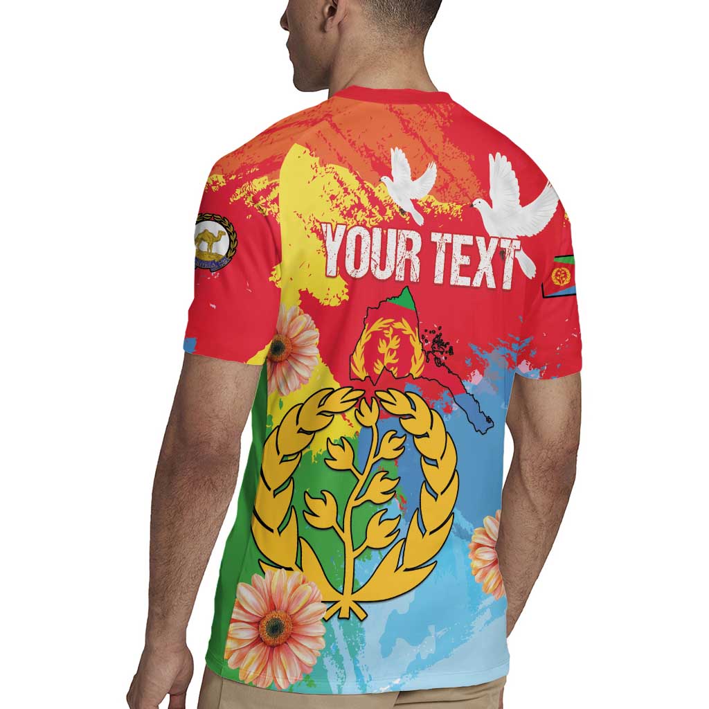 Personalised Eritrea Independence Day Rugby Jersey Grunge Style