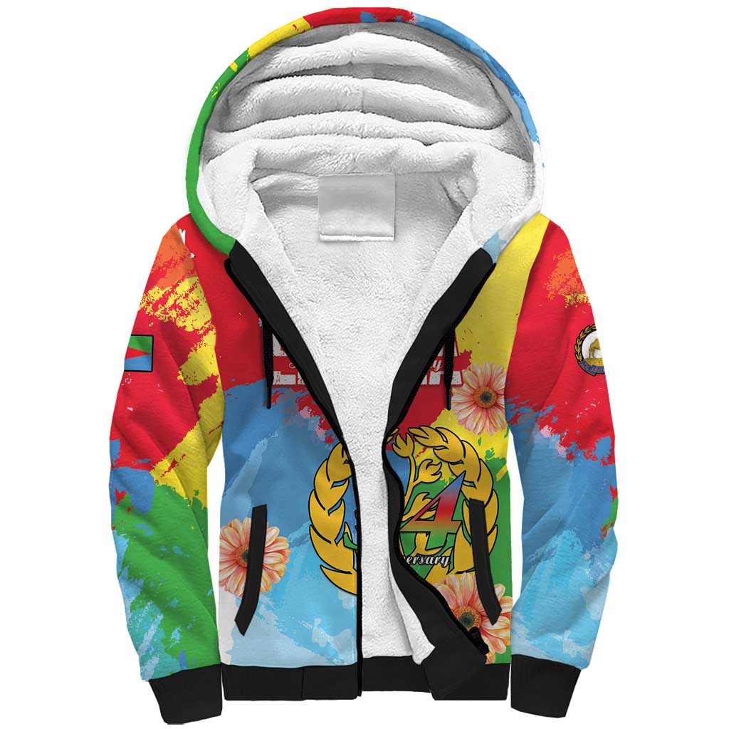 Personalised Eritrea Independence Day Sherpa Hoodie Grunge Style