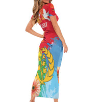Personalised Eritrea Independence Day Short Sleeve Bodycon Dress Grunge Style