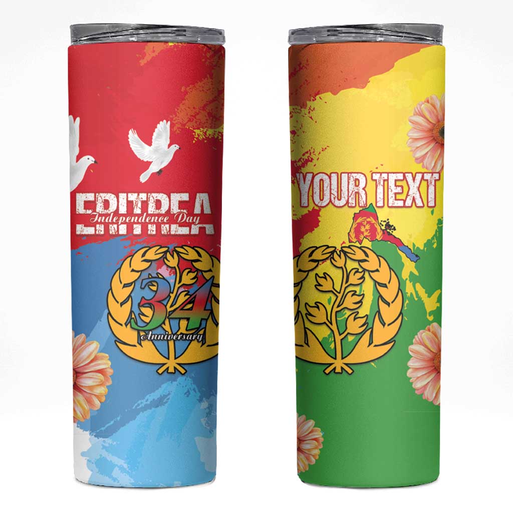 Personalised Eritrea Independence Day Skinny Tumbler Grunge Style