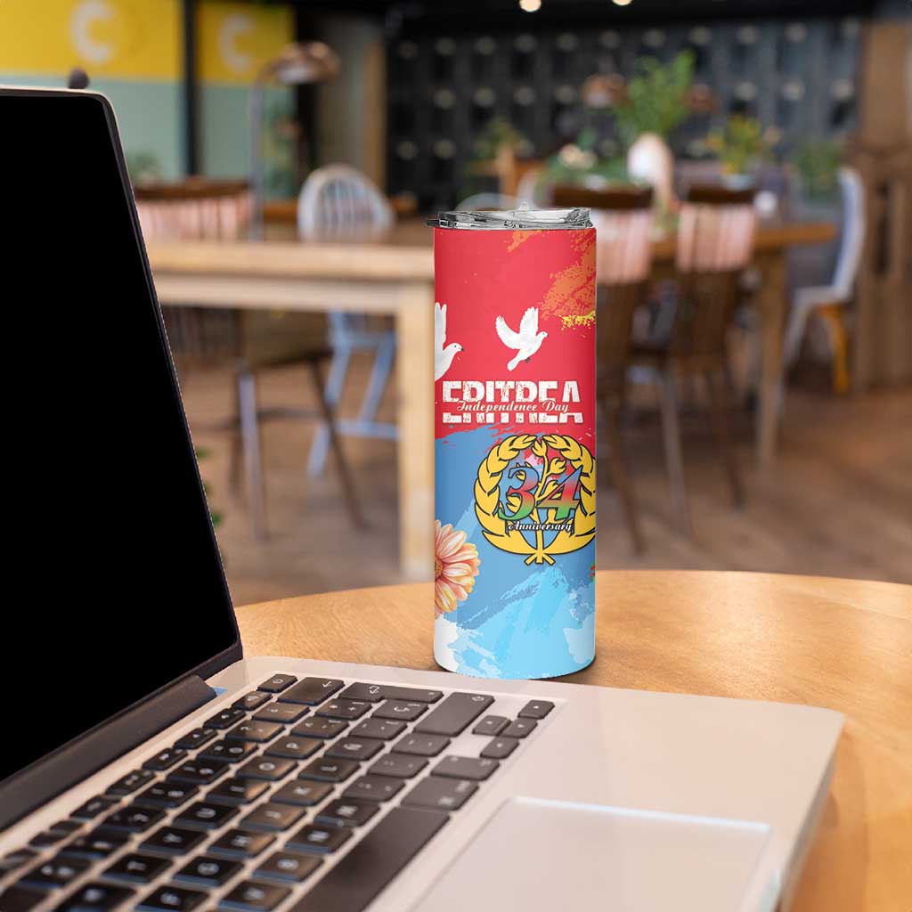 Personalised Eritrea Independence Day Skinny Tumbler Grunge Style