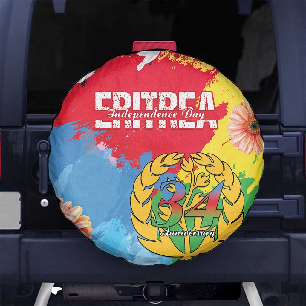Personalised Eritrea Independence Day Spare Tire Cover Grunge Style