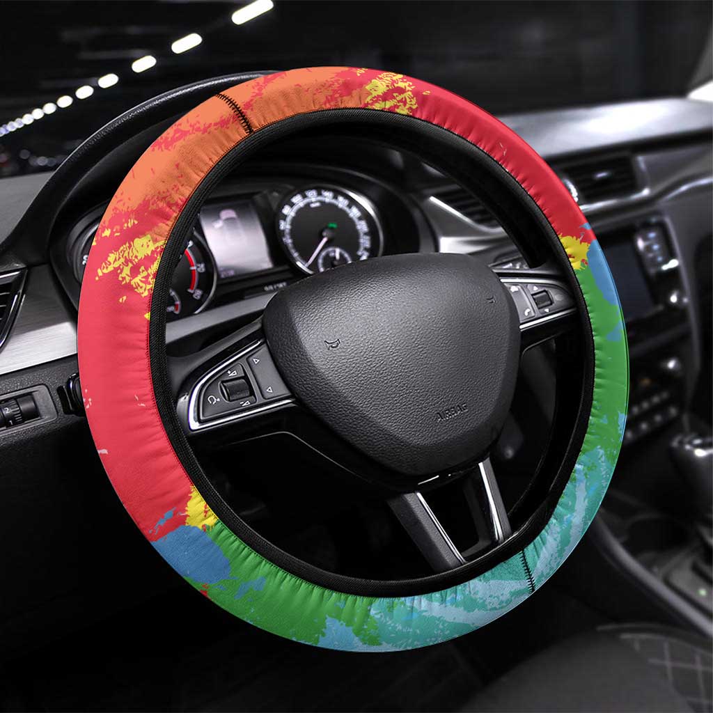 Eritrea Independence Day Steering Wheel Cover Grunge Style