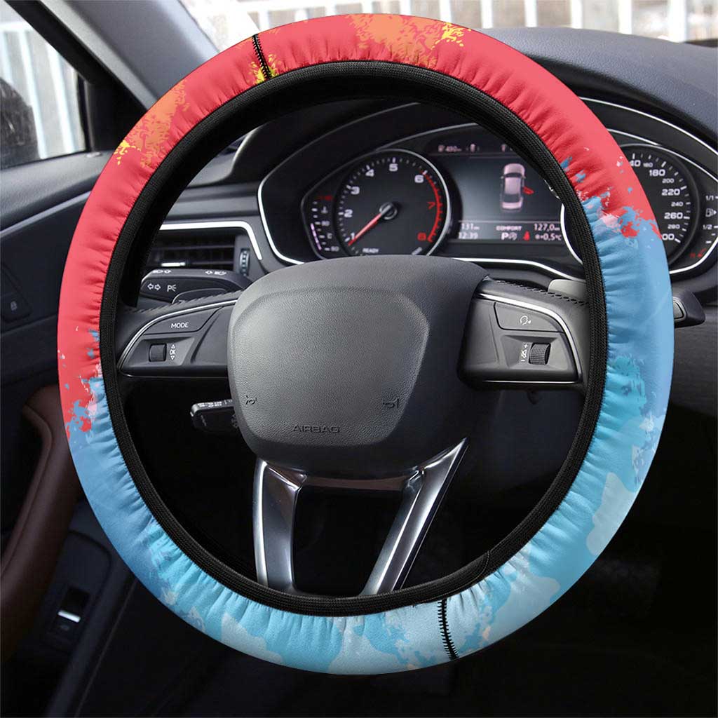 Eritrea Independence Day Steering Wheel Cover Grunge Style