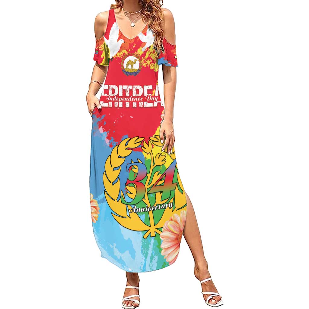 Personalised Eritrea Independence Day Summer Maxi Dress Grunge Style