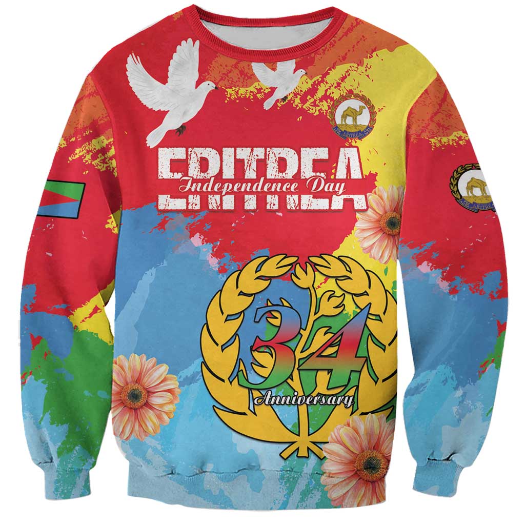 Personalised Eritrea Independence Day Sweatshirt Grunge Style