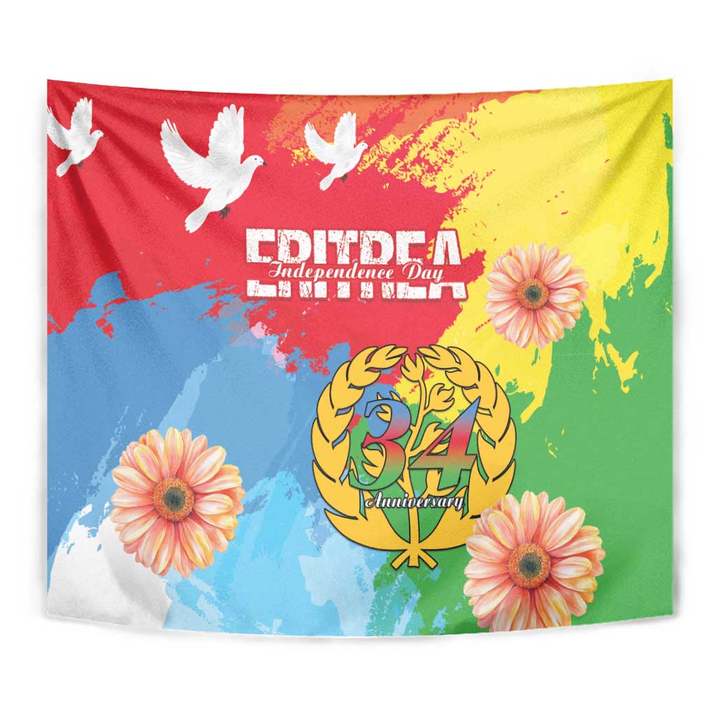 Personalised Eritrea Independence Day Tapestry Grunge Style