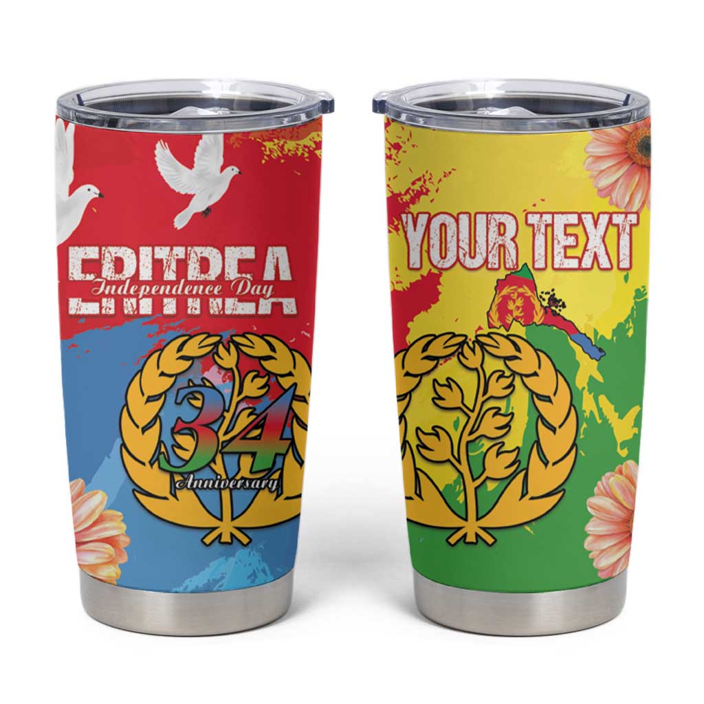 Personalised Eritrea Independence Day Tumbler Cup Grunge Style