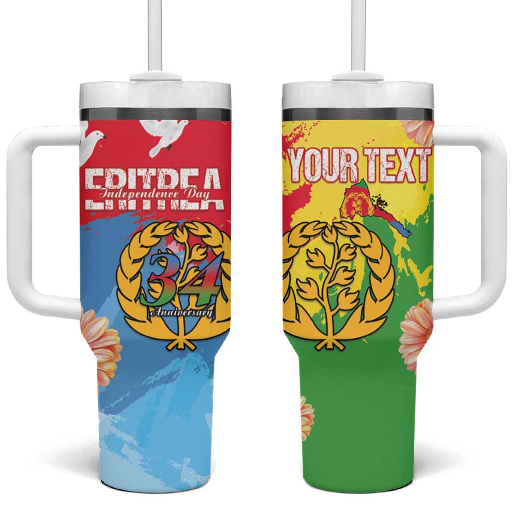 Personalised Eritrea Independence Day Tumbler With Handle Grunge Style
