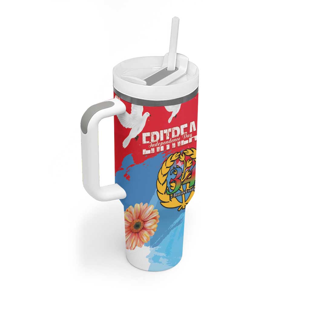 Personalised Eritrea Independence Day Tumbler With Handle Grunge Style