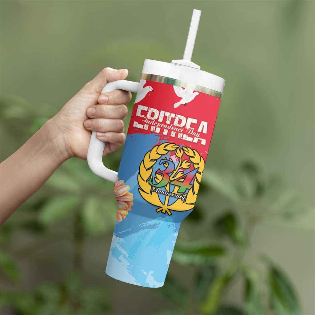 Personalised Eritrea Independence Day Tumbler With Handle Grunge Style