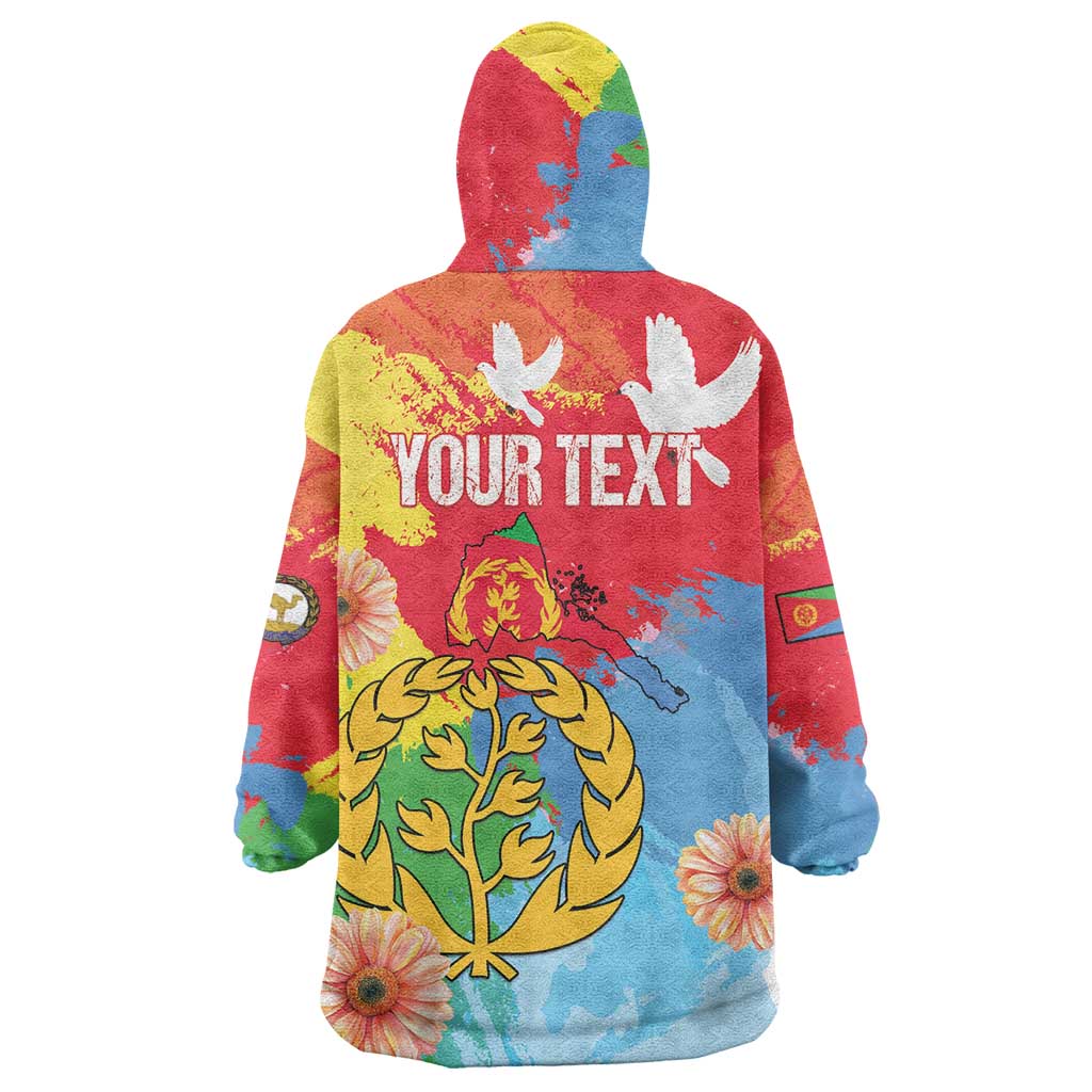 Personalised Eritrea Independence Day Wearable Blanket Hoodie Grunge Style