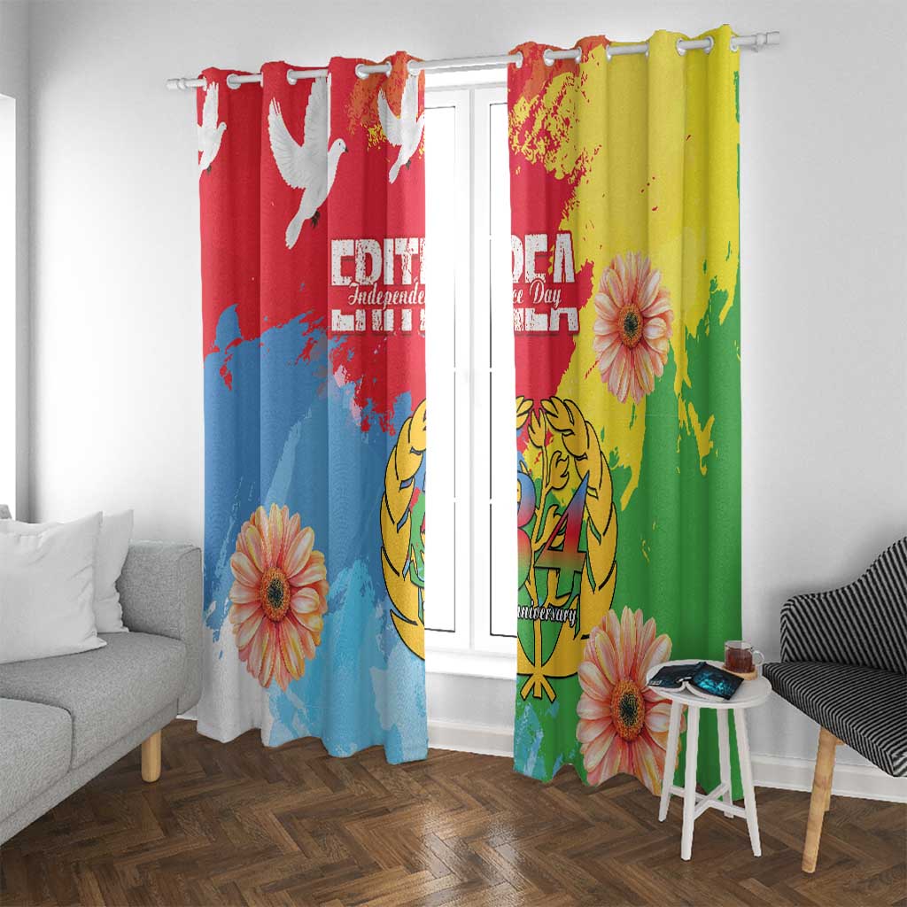 Personalised Eritrea Independence Day Window Curtain Grunge Style