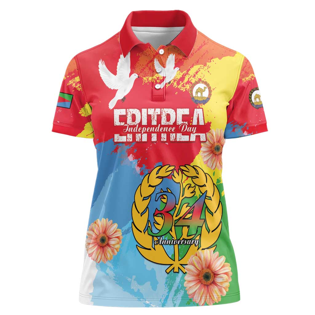 Personalised Eritrea Independence Day Women Polo Shirt Grunge Style