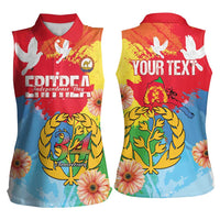 Personalised Eritrea Independence Day Women Sleeveless Polo Shirt Grunge Style
