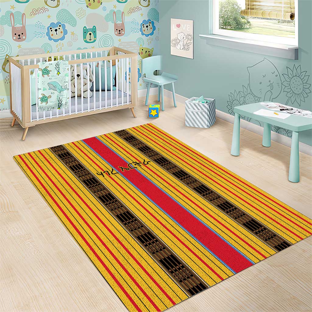 Eritrea Traditional Saho Area Rug Mix Tilet Pattern