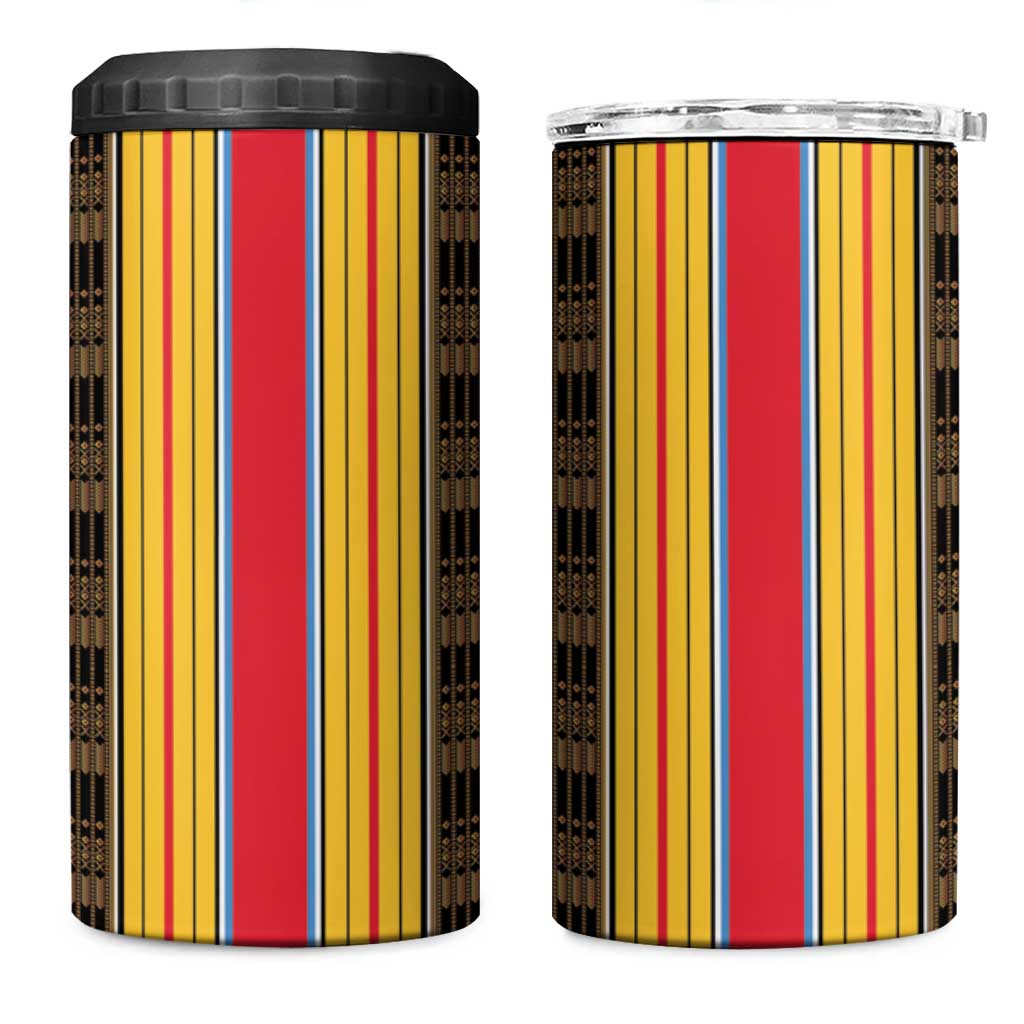 Eritrea Traditional Saho 4 in 1 Can Cooler Tumbler Mix Tilet Pattern