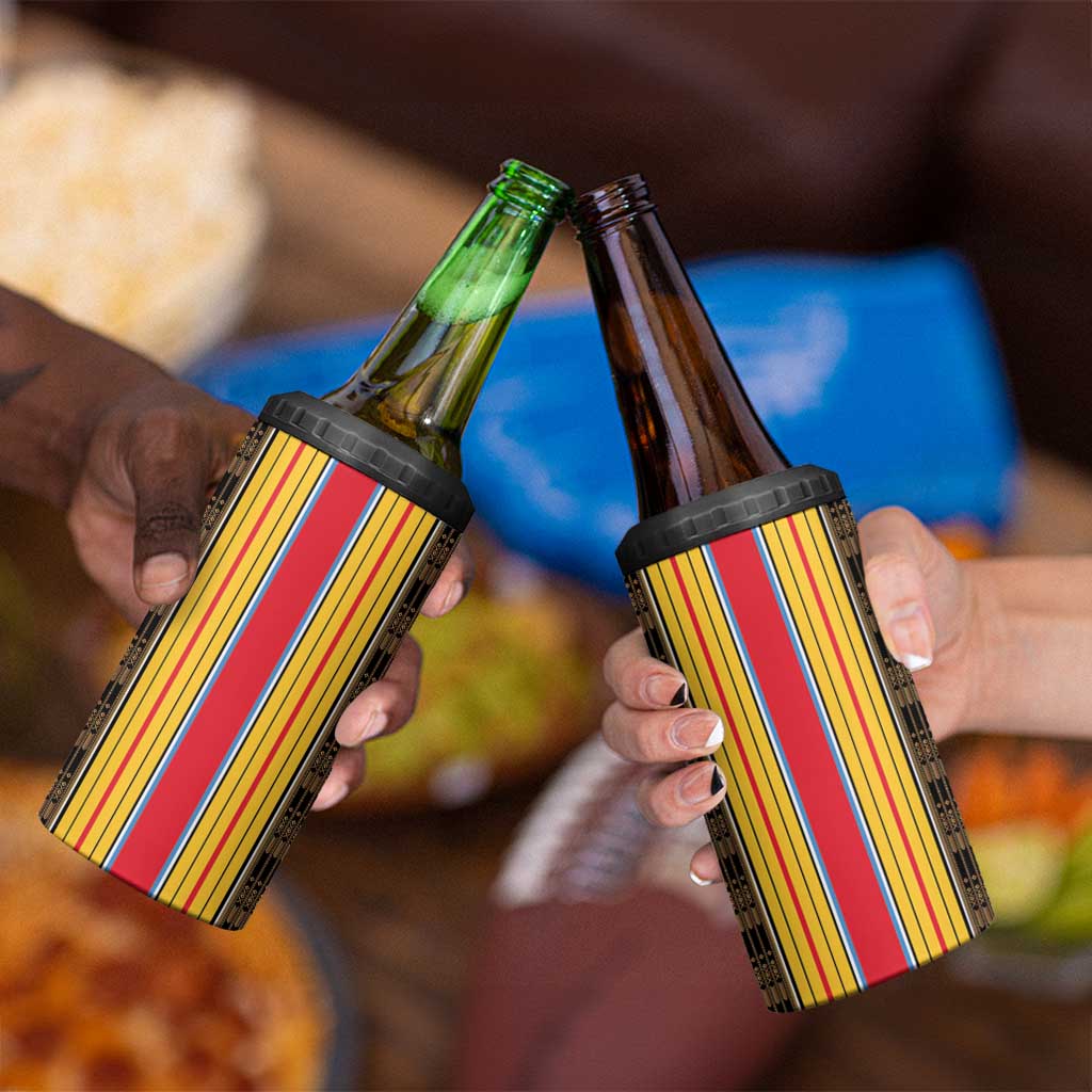 Eritrea Traditional Saho 4 in 1 Can Cooler Tumbler Mix Tilet Pattern