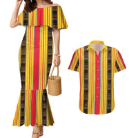 Eritrea Traditional Saho Couples Matching Mermaid Dress and Hawaiian Shirt Mix Tilet Pattern