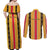 Eritrea Traditional Saho Couples Matching Off Shoulder Maxi Dress and Long Sleeve Button Shirt Mix Tilet Pattern