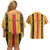 Eritrea Traditional Saho Couples Matching Off Shoulder Short Dress and Hawaiian Shirt Mix Tilet Pattern