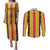Eritrea Traditional Saho Couples Matching Puletasi and Long Sleeve Button Shirt Mix Tilet Pattern