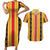 Eritrea Traditional Saho Couples Matching Short Sleeve Bodycon Dress and Hawaiian Shirt Mix Tilet Pattern