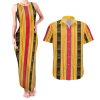Eritrea Traditional Saho Couples Matching Tank Maxi Dress and Hawaiian Shirt Mix Tilet Pattern