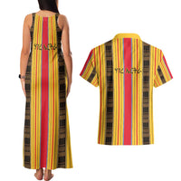 Eritrea Traditional Saho Couples Matching Tank Maxi Dress and Hawaiian Shirt Mix Tilet Pattern