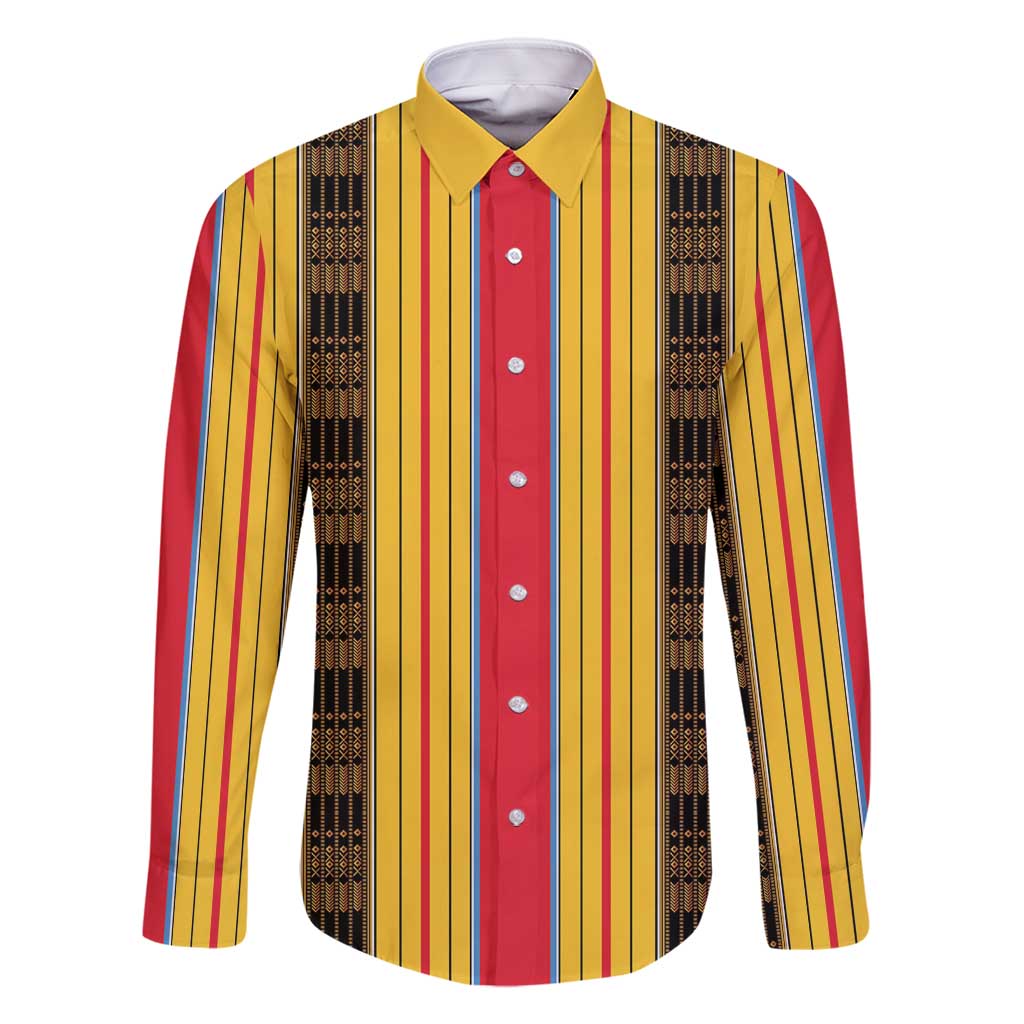 Eritrea Traditional Saho Family Matching Long Sleeve Bodycon Dress and Hawaiian Shirt Mix Tilet Pattern
