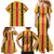 Eritrea Traditional Saho Family Matching Mermaid Dress and Hawaiian Shirt Mix Tilet Pattern