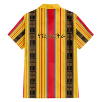 Eritrea Traditional Saho Family Matching Off The Shoulder Long Sleeve Dress and Hawaiian Shirt Mix Tilet Pattern