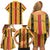 Eritrea Traditional Saho Family Matching Off Shoulder Short Dress and Hawaiian Shirt Mix Tilet Pattern