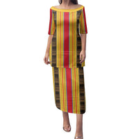 Eritrea Traditional Saho Family Matching Puletasi and Hawaiian Shirt Mix Tilet Pattern