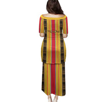 Eritrea Traditional Saho Family Matching Puletasi and Hawaiian Shirt Mix Tilet Pattern