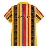 Eritrea Traditional Saho Family Matching Short Sleeve Bodycon Dress and Hawaiian Shirt Mix Tilet Pattern