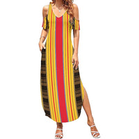 Eritrea Traditional Saho Family Matching Summer Maxi Dress and Hawaiian Shirt Mix Tilet Pattern