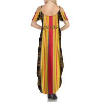 Eritrea Traditional Saho Family Matching Summer Maxi Dress and Hawaiian Shirt Mix Tilet Pattern