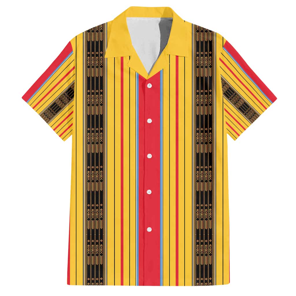 Eritrea Traditional Saho Family Matching Tank Maxi Dress and Hawaiian Shirt Mix Tilet Pattern