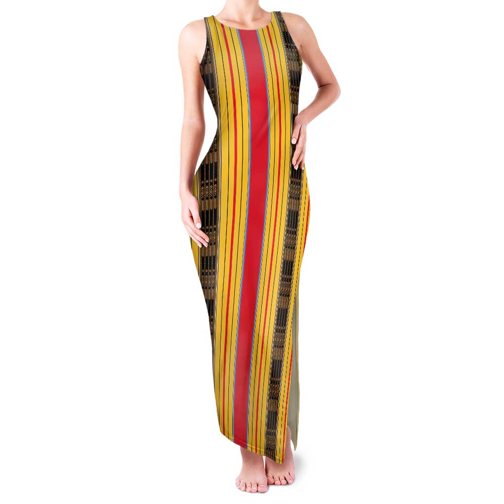 Eritrea Traditional Saho Family Matching Tank Maxi Dress and Hawaiian Shirt Mix Tilet Pattern