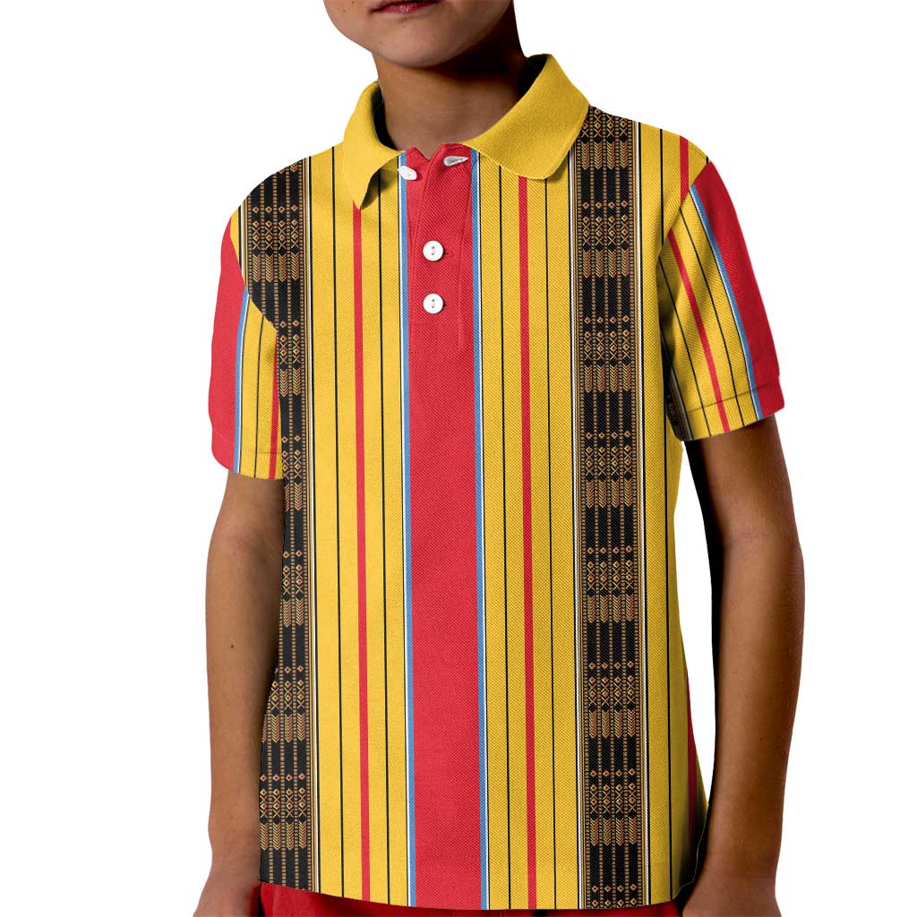 Eritrea Traditional Saho Kid Polo Shirt Mix Tilet Pattern