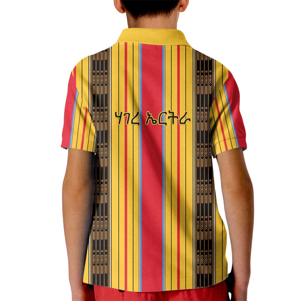 Eritrea Traditional Saho Kid Polo Shirt Mix Tilet Pattern