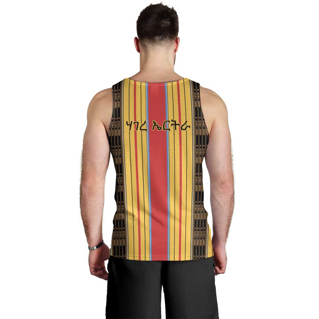 Eritrea Traditional Saho Men Tank Top Mix Tilet Pattern