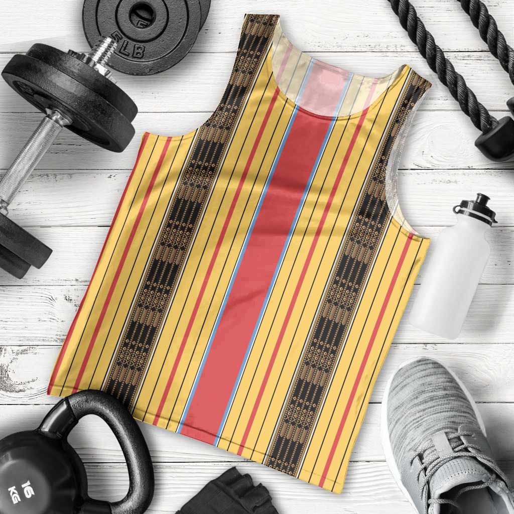 Eritrea Traditional Saho Men Tank Top Mix Tilet Pattern
