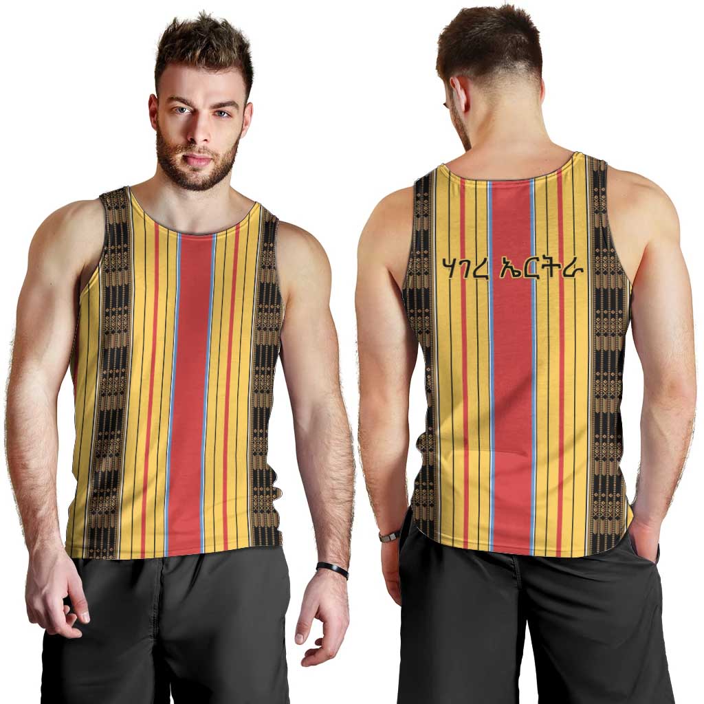 Eritrea Traditional Saho Men Tank Top Mix Tilet Pattern